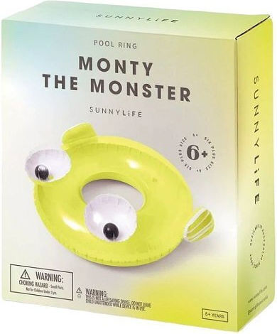 Sunnylife Monty the Monster Παιδική Φουσκωτή Σαμπρέλα Θαλάσσης Κίτρινη