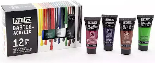 Liquitex Basics Acrylic Paint Set in Multicolour color 22ml 12pcs