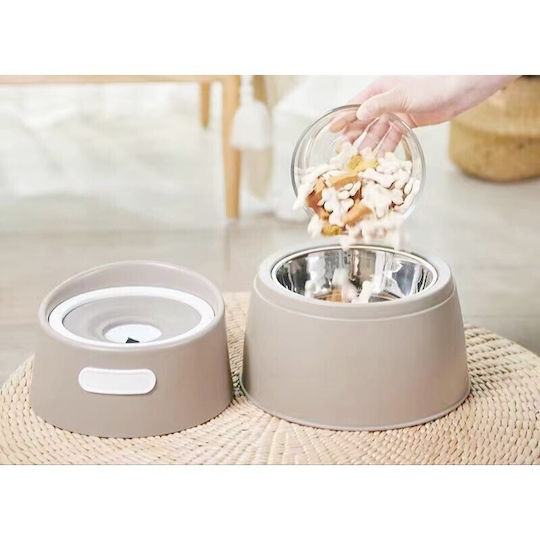 Plastic Food and Water Bowl for Dog 20cm in Gray Color YB-02077