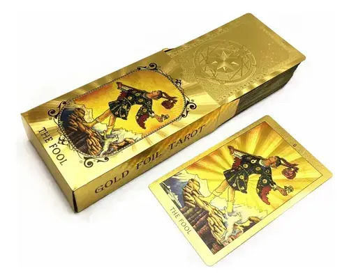Authentic Tarot Deck Instruction Book Fool Golden Tarot 78 Cards+Book