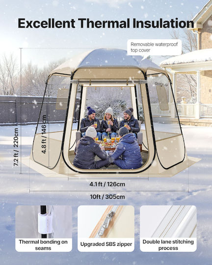Vevor Bubble Χειμερινή Σκηνή Camping Pop Up Διάφανη 305x275x220εκ.