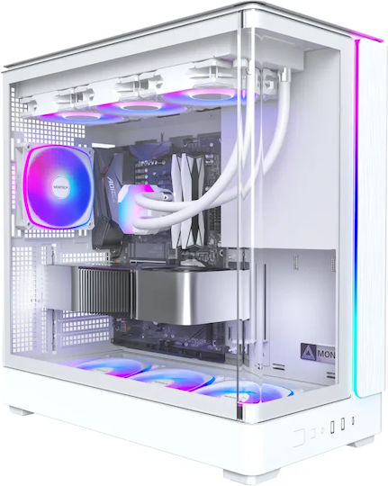 Montech King 45 Pro Gaming Midi Tower Computer Case with Side Window White