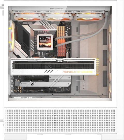 Darkflash AIRNOVA Gaming Midi Tower Κουτί Υπολογιστή με ARGB Φωτισμό Λευκό