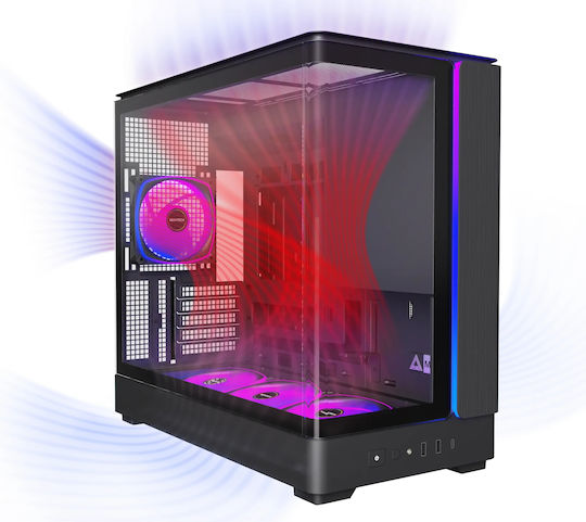 Montech King 15 Pro Gaming Mini tower Carcasă Calculator cu Fereastră Laterală Negru
