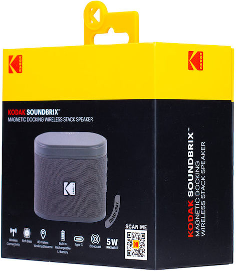 SOUNDBRIX Ηχείο Bluetooth 5W με Διάρκεια Μπαταρίας έως 5 ώρες Treble Gray