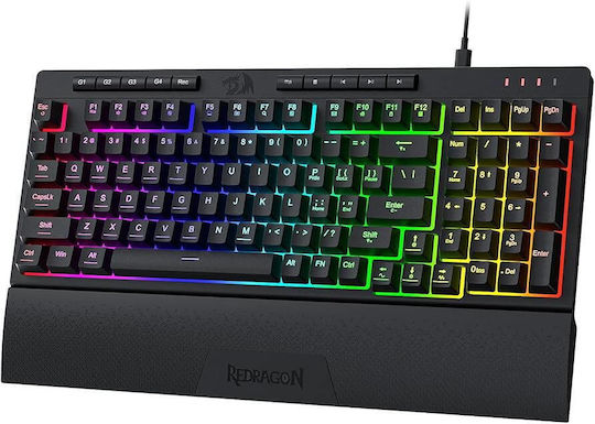 Redragon K515-RGB SHIVA 98 Gaming Mechanical Keyboard with Membrane switches and RGB lighting (English US)