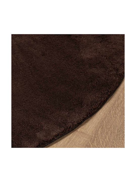 vidaXL Huarte Anti-slip Rug Round Brown