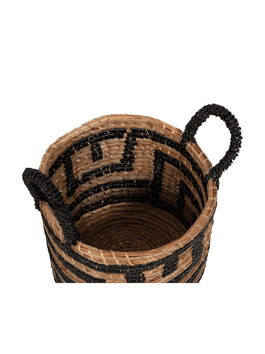 HomeMarkt Διακοσμητικό Καλάθι Ψάθινο Μαύρο 36x36x32εκ.