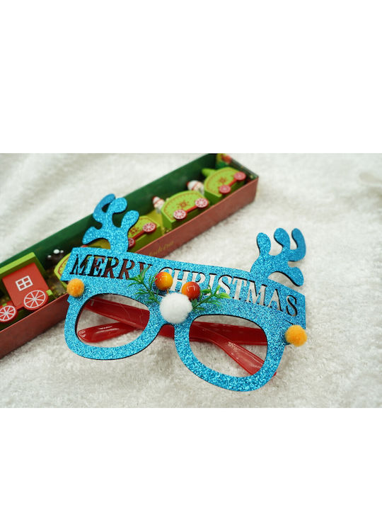 Christmas Party Glasses Blue Made Of Plastic Polyester Flippy