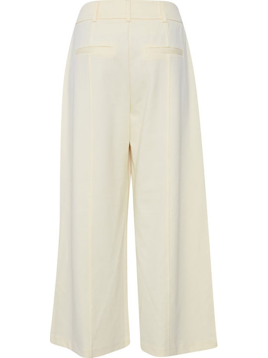 Dama Talie înaltă Tesatura Pantaloni Ivory