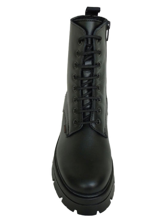 Leather Women's Ankle Boots Black Minimal