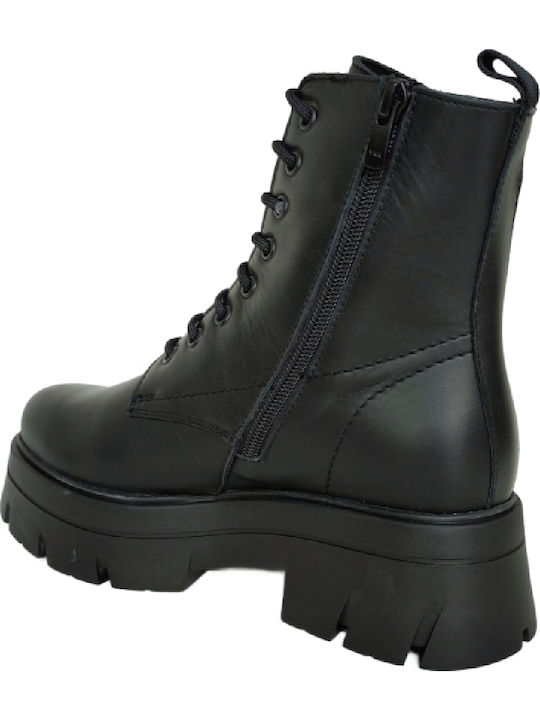 Leather Women's Ankle Boots Black Minimal
