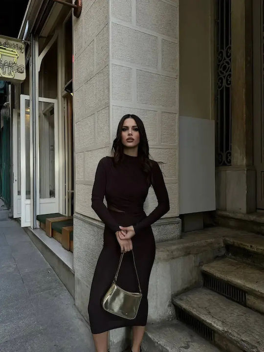 Rochie De Seara Cu Tul Maro