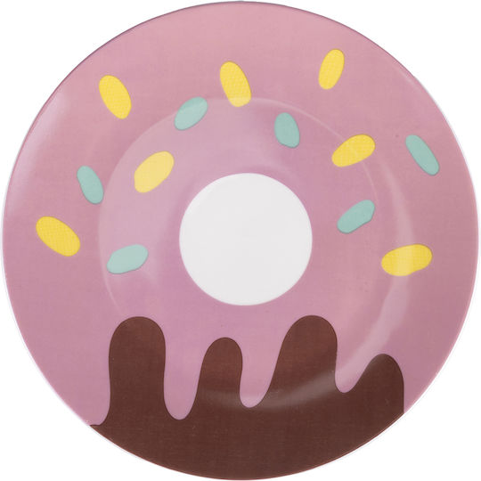Villa D'Este Donuts Farfurie Deșert din Porțelan Multicolor 6buc