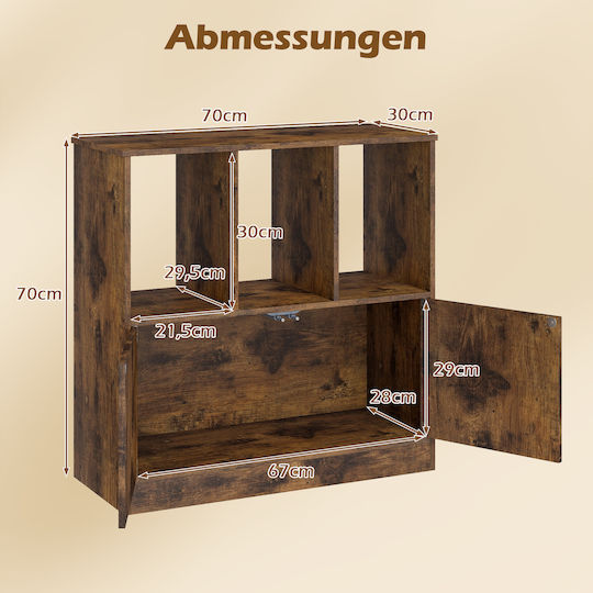 Brown Bookcase 70x30x70cm