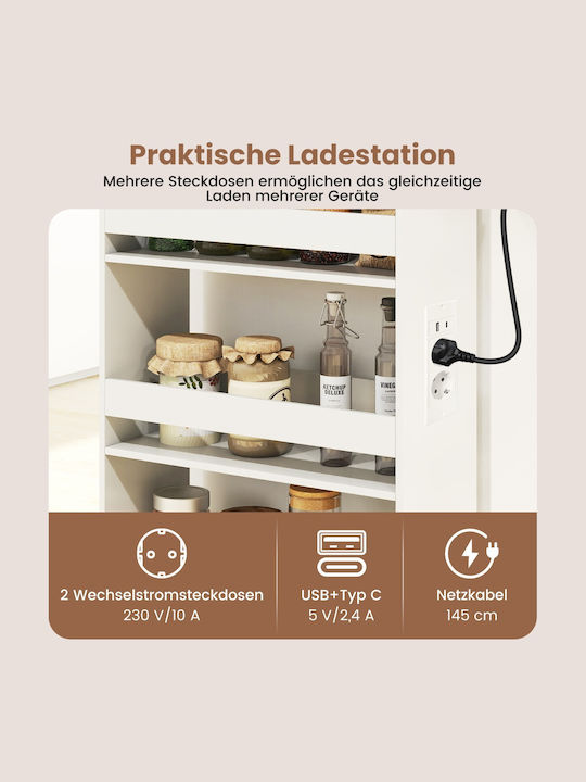 Costway Ραφιέρα Κουζίνας Ξύλινη 4 Θέσεων Καφέ 47.5x20x80.5cm
