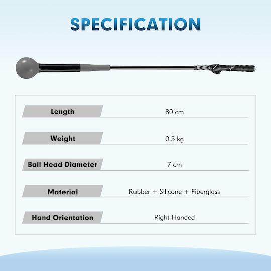 Costway Training Aid Golf 80cm Weight Handle Rhythm Flexibility Balance Grey Sp38643hs