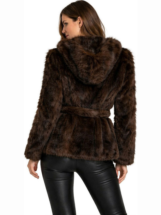 Women's Short Fur Dark Brown