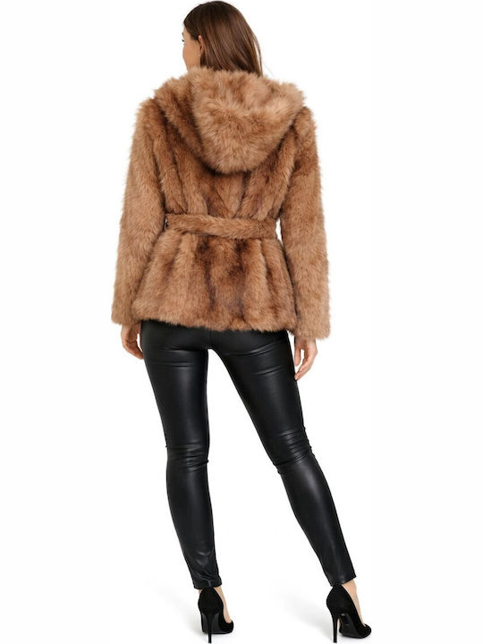 Women's Short Fur Camel