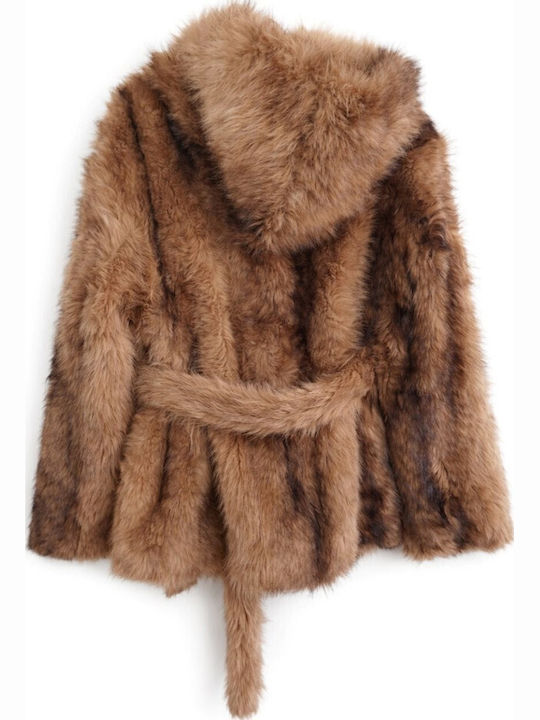 Women's Short Fur Camel