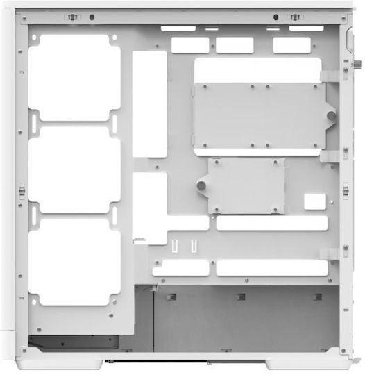 Aerocool D520A Геймърско бюро Midi Tower Компютърна кутия със страничен прозорец Бял