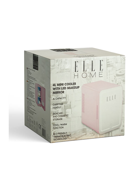 Cosmetic Refrigerator 4lt With Shelf With Mirror With LED Lighting And Heating Function Pink 42W