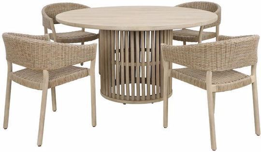 Scaun de exterior Lemn Sumatra Physics 4buc 64x57x78cm