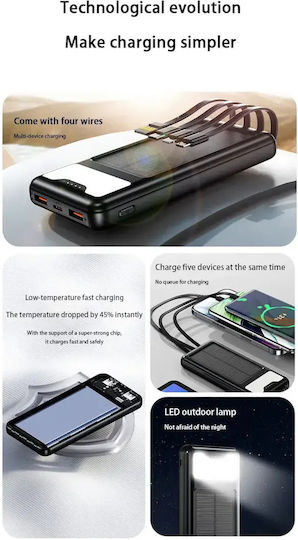 Andowl Q-DC79 Ηλιακό Power Bank 12000mAh με 2 Θύρες USB-A Μαύρο