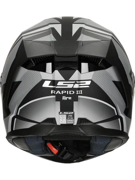 LS2 FF820 Rapid III Xtrem Matt Black/Grey Cască Moto Față întreagă ECE 22.06 1350gr