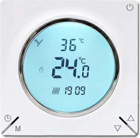 Thermostat Th-12 Digital Screen Built-in 16a 3500w 220v Power Supply Floor Sensor White