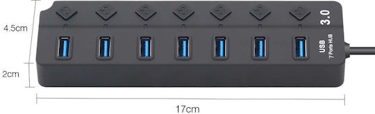 Usb Hub Hb7 3.0 High Speed 7 Port Usb 3.0 On Off Button High-speed Usb 3.0 Connection