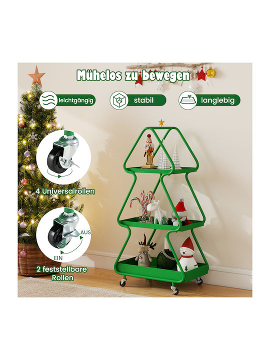 Costway Weihnachtliche Tischdekoration Metallisch Grün