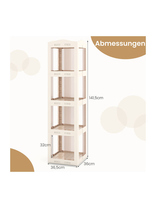 Corner Bookcase White 36.5x36x141.5cm