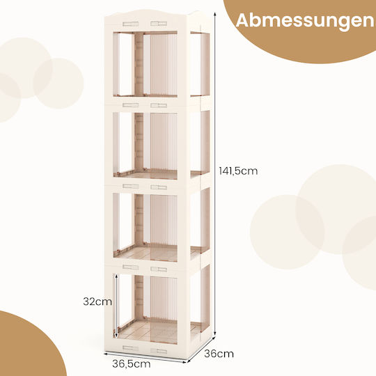 Corner Bookcase White 36.5x36x141.5cm