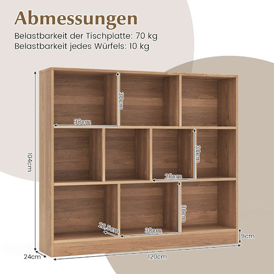 Bookcase Natural Color 120x24x104cm