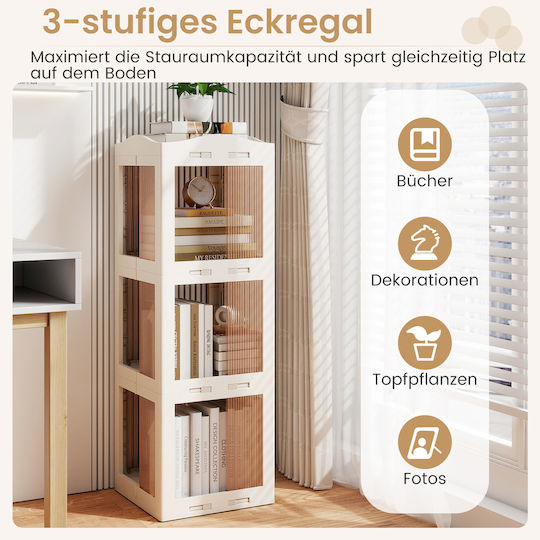 Corner Bookcase White 36.5x36x108cm