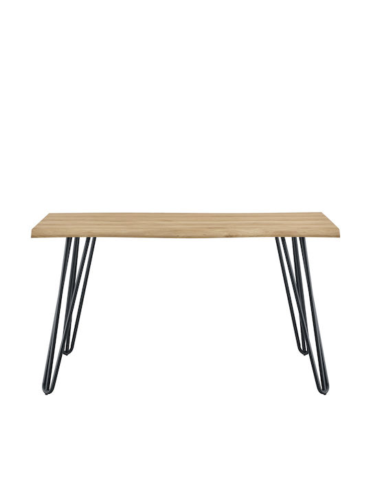 Tisch Speisesaal Holz mit Metallgestell Sonoma/black 140x70x77.5cm