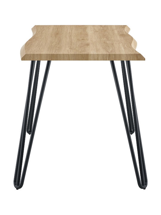 Tisch Speisesaal Holz mit Metallgestell Sonoma/black 140x70x77.5cm