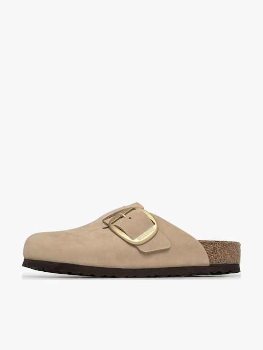 Birkenstock Women's Leather Clogs Beige