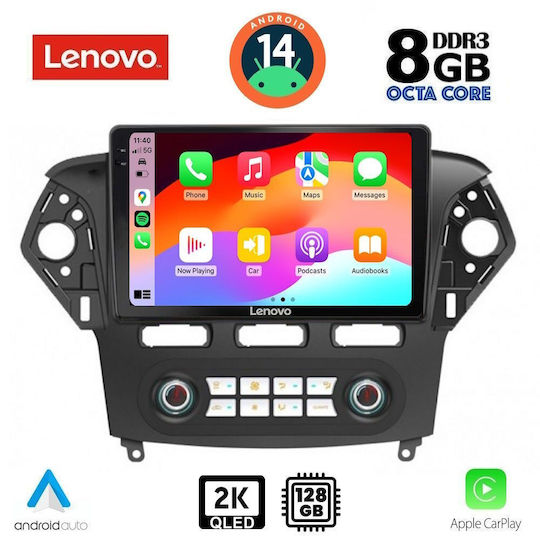 Lenovo Ηχοσύστημα Αυτοκινήτου για Ford Mondeo 2011-2013 με Clima (Bluetooth/USB/WiFi/GPS/Apple-Carplay/Android-Auto) με Οθόνη Αφής 10"