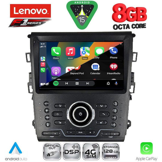 Lenovo Car Audio System for Mercedes-Benz CL Class Ford Mondeo 2014-2023 with Clima (Bluetooth/USB/WiFi/GPS/Apple-Carplay/Android-Auto) with Touch Screen 9"