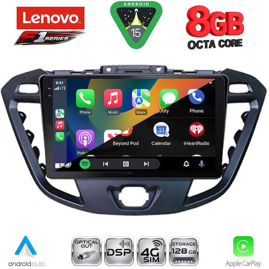 Lenovo Ηχοσύστημα Αυτοκινήτου για Ford Transit Custom / Tourneo Custom 2013-2019 (Bluetooth/USB/WiFi/GPS/Apple-Carplay/Android-Auto) με Οθόνη Αφής 9"