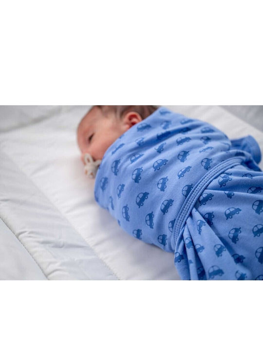 Babybliss Sleeping Bag Swaddle Blanket Blisssnug Blue Cars Blue Set of 2 Pieces