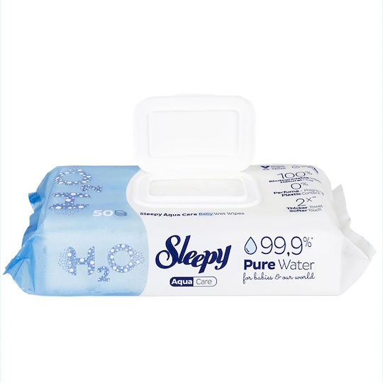 Sleepy Baby Wipes with 99% Water, without Alcohol & Parabens 50pcs
