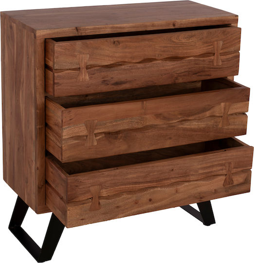 Comoda pentru Dormitor din Lemn Masiv Fansi cu 3 sertare 80x35.5x86.5buc