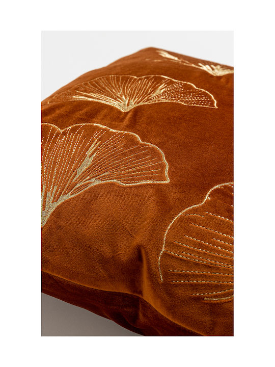 InTheBox Μαξιλάρι Καναπέ Ventalia από Βελούδο Terracotta Gold 45x45εκ.
