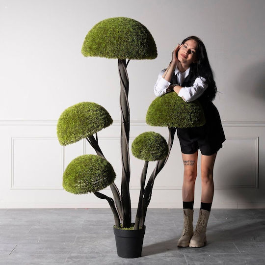 Supergreens UV Artificial Bonsai Tree Moss Mushroom Fivefold Green 180 cm