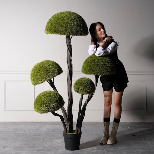 Supergreens UV Artificial Bonsai Tree Moss Mushroom Fivefold Green 180 cm