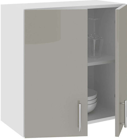 Corp Dulap de bucătărie Agățat cu Blat de Lucru Glossy Grey/white 60x30x60buc
