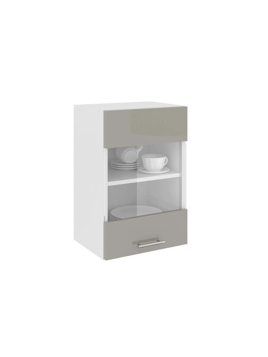 Superior Dulap Suspendata cu Blat de Lucru Glossy Gray/white 40x30x60buc